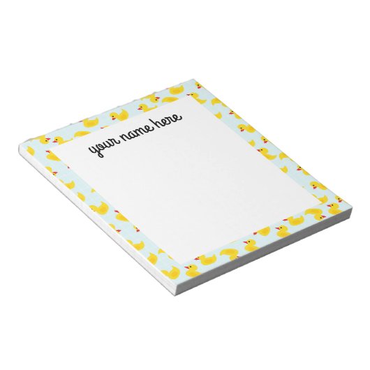 Personalisierter Gummi Ducky Notepad Notizblock (angewinkelt)