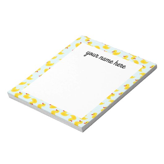 Personalisierter Gummi Ducky Notepad Notizblock (Rotiert)