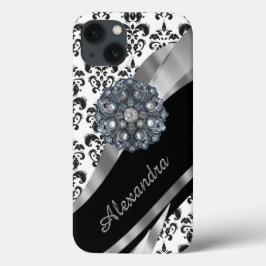 Personalisierter gürteliger Vintager Damast Case-Mate iPhone Hülle