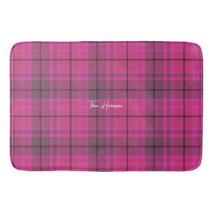 Personalisierter, gürtelrosa Purplepreppy-kariert- Badematte