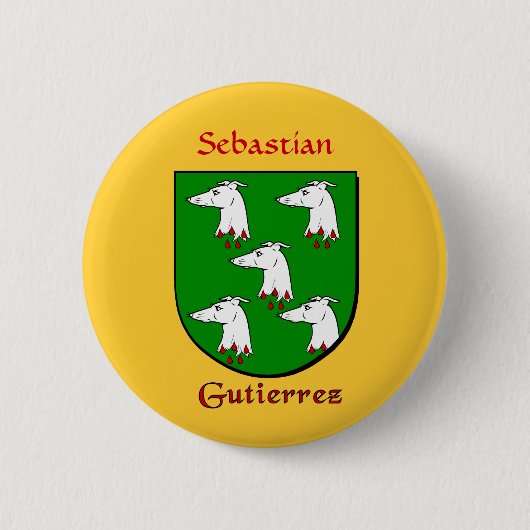 Personalisierter Gutierrez Historischer Schild Button (Vorderseite)
