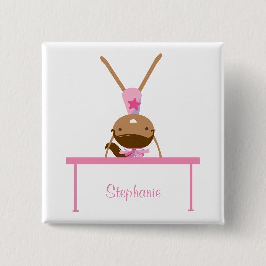 Personalisierter GymnastikSchwebebalken scherzt Button (Vorderseite)