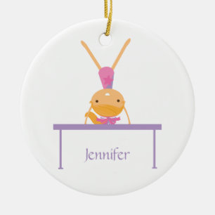 Personalisierter GymnastikSchwebebalken scherzt Keramik Ornament