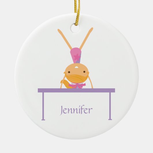 Personalisierter GymnastikSchwebebalken scherzt Keramik Ornament (Vorne)