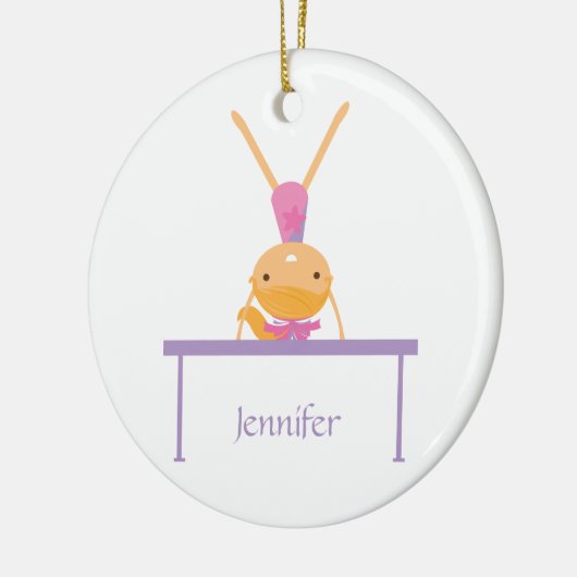 Personalisierter GymnastikSchwebebalken scherzt Keramik Ornament (Links)