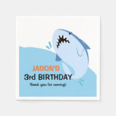 Personalisierter Hai Geburtstagsparty Kinder Serviette (Vorderseite)