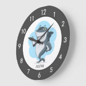 Personalisierter Hai, graue Uhr (Winkel)