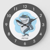 Personalisierter Hai, graue Uhr (Vorderseite)