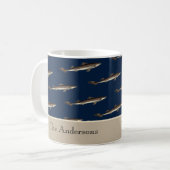 Personalisierter Hai-Marine Tan Sand Kaffeetasse (Vorderseite Links)