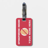 Personalisierter Haifisch-Ei-Allergie-Alarm Gepäckanhänger (Rückseite vertikal)