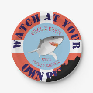 Personalisierter Haifisch-Wochen-Papier-Teller Pappteller
