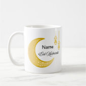 Personalisierter Halbmond-Eid-Mubarak-Kaffeebecher Kaffeetasse (Links)