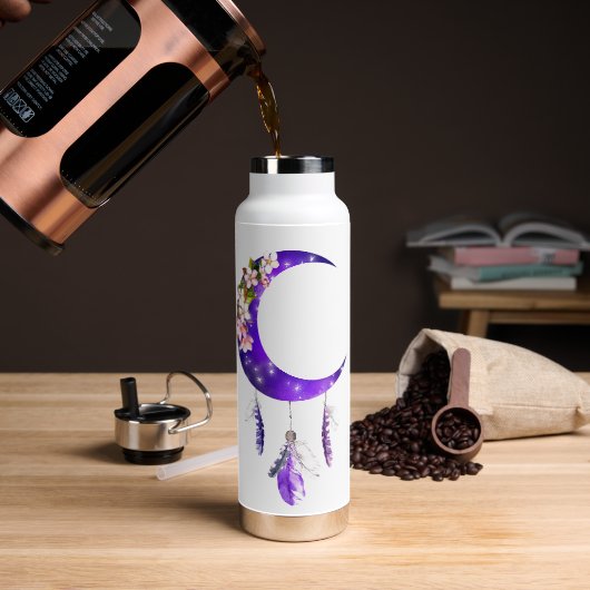 Personalisierter Halbmond im Boho-Stil Trinkflasche (Kaffee)