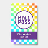 Personalisierter Hall Pass Bath Pass Lehrerkarte Ausweis (Rückseite)