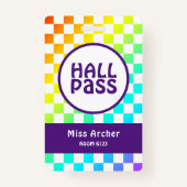 Personalisierter Hall Pass Bath Pass Lehrerkarte Ausweis (Vorderseite)