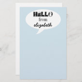 Personalisierter Hallo Briefpapier (Vorne/Hinten)