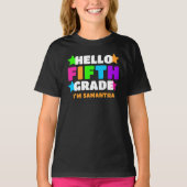 Personalisierter Hallo Fünfte Klasse Kinder Name T-Shirt (Vorderseite)