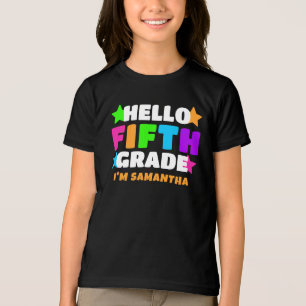Personalisierter Hallo Fünfte Klasse Kinder Name Tri-Blend Shirt