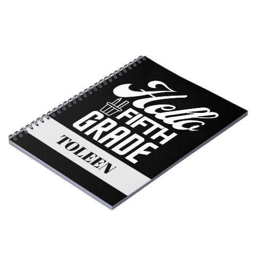 Personalisierter Hallo Fünfte Klasse Notizblock (Linke Seite)