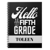 Personalisierter Hallo Fünfte Klasse Notizblock (Vorderseite)