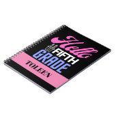 Personalisierter Hallo Fünfte Klasse Notizblock (Linke Seite)