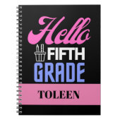 Personalisierter Hallo Fünfte Klasse Notizblock (Vorderseite)