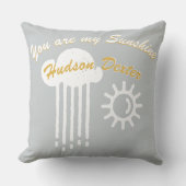 Personalisierter Hallo Sonnenschein Wolken und Son Kissen (Vorderseite)