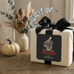 Personalisierter Halloween-Aufkleber als Partygesc Quadratischer Aufkleber