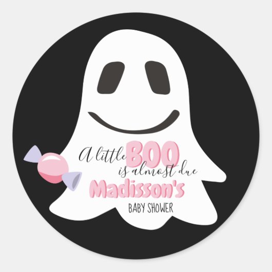 Personalisierter Halloween-Boo-Sticker Runder Aufkleber (Vorderseite)