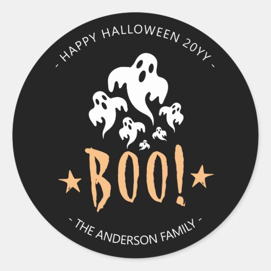Personalisierter Halloween-Bootsticker Runder Aufkleber (Vorderseite)