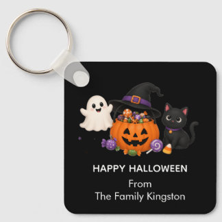 Personalisierter Halloween-Familienname-Aufkleber Schlüsselanhänger