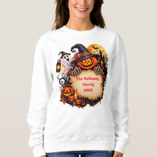 Personalisierter Halloween-Familienname Kürbis Gei Sweatshirt