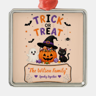 Personalisierter Halloween-Familienname, Süßes ode Ornament Aus Metall