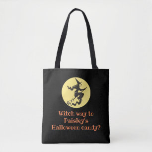 Personalisierter Halloween-Hexenweg Schwarze Süßig Tasche