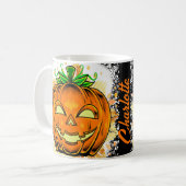 Personalisierter Halloween JackoLantern Spooky Pum Kaffeetasse (Vorderseite Links)