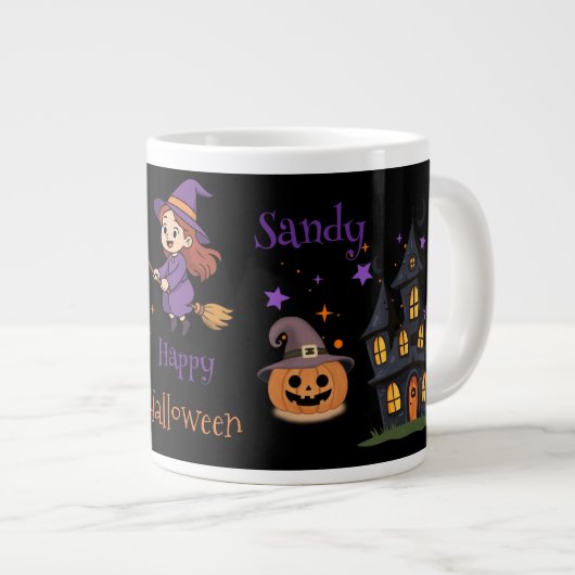 Personalisierter Halloween-Kaffeebecher Jumbo-Tasse (Vorderseite Rechts)