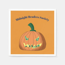 Personalisierter Halloween-Kürbis-Buchclub Serviette