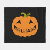 Personalisierter Halloween-Kürbis Fleecedecke (Vorderseite (Horizontal))