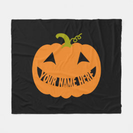 Personalisierter Halloween-Kürbis Fleecedecke