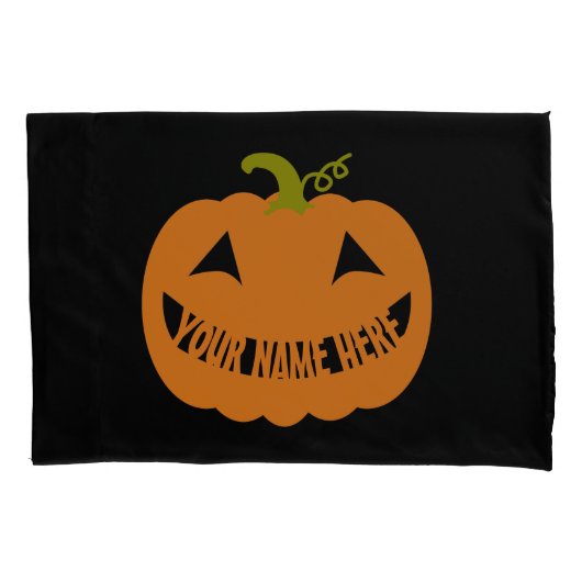 Personalisierter Halloween-Kürbis Kissenbezug (Vorderseite)