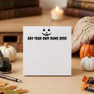 Personalisierter Halloween-Kürbis mit Ihrem Namen Post-it Klebezettel