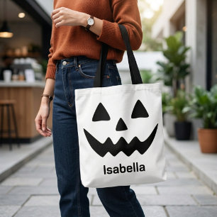 Personalisierter Halloween-Kürbiskopf Tasche
