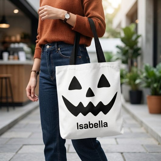 Personalisierter Halloween-Kürbiskopf Tasche