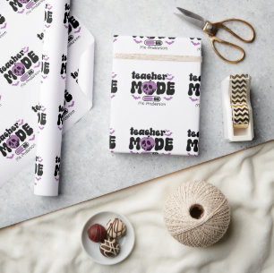 Personalisierter Halloween-Lehrer "Mode On" & Appl Geschenkpapier