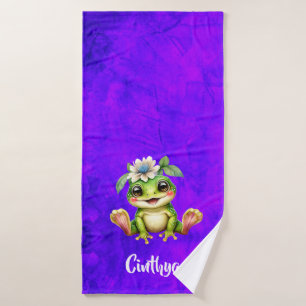 Personalisierter Halloween-Niedlich-Frosch Badehandtuch