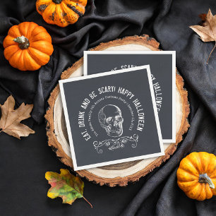 Personalisierter Halloween-Party-Schulkreide-Schäd Serviette