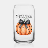Personalisierter Halloween Pumpkin Bow Dosenglas (Vorderseite)
