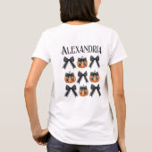 Personalisierter Halloween Pumpkin Bow T-Shirt (Rückseite)
