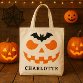 Personalisierter Halloween Pumpkin Face Individuel Tragetasche