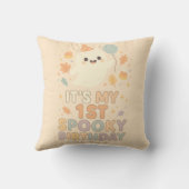 Personalisierter Halloween Spooky 1. Geburtstag Kissen (Rückseite)